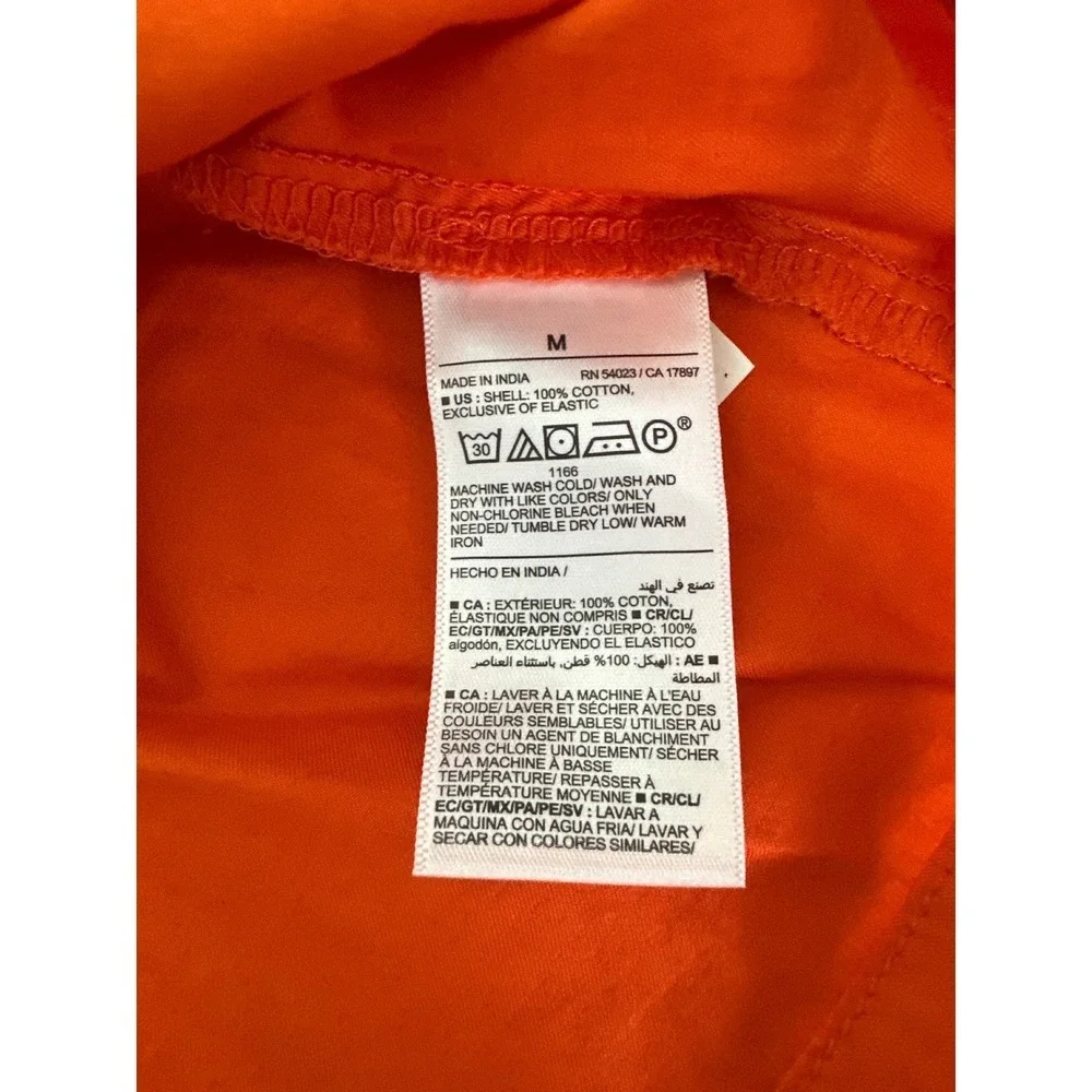 NWT Old Navy Womens Orange Puff Sleeve Smocked Back Square Neck Blouse Top Med